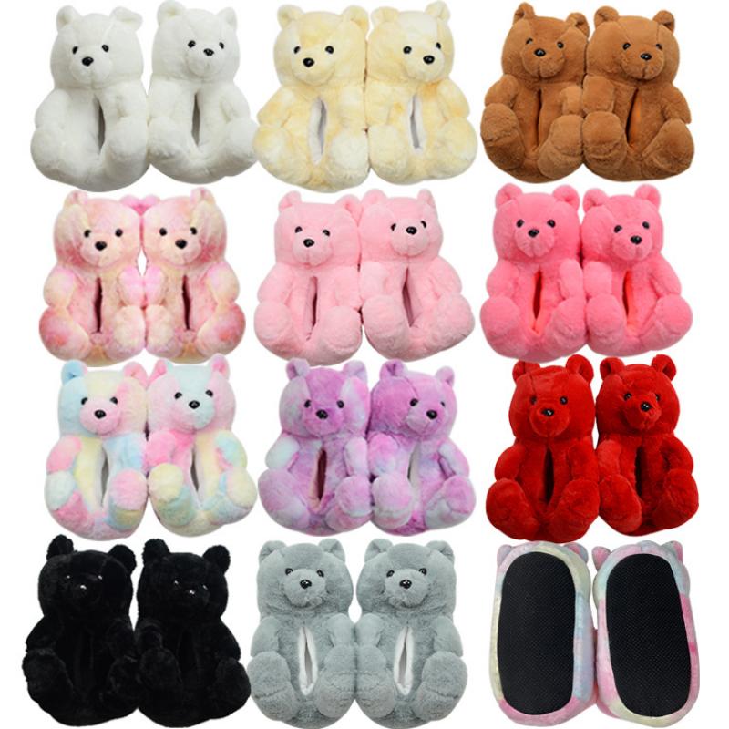 Plush Teddy Bear Slippers