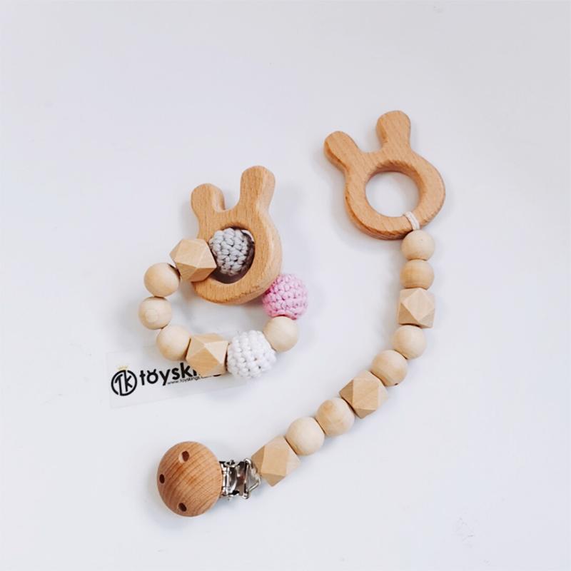 Baby Wooden Teether, Baby Sensory Toy