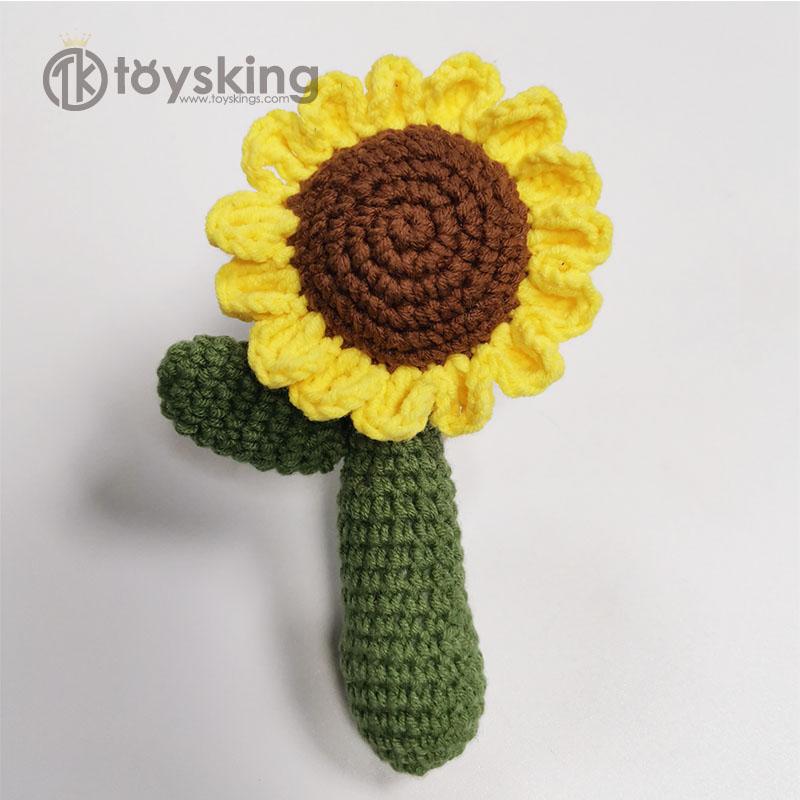Crochet Sunflower Rattle for Newborn Baby Amigurumi Gifts