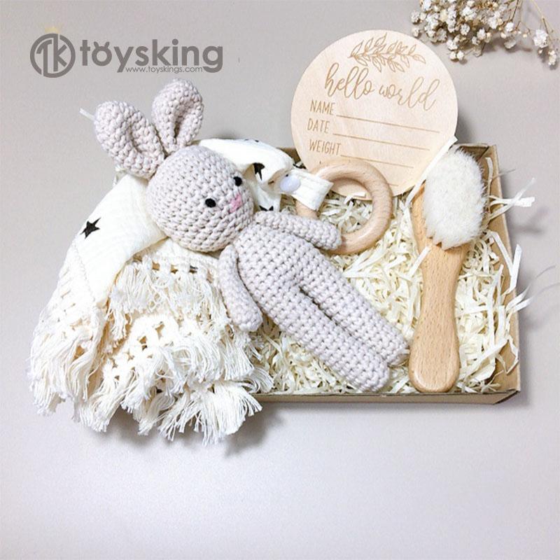 Amigurumi Newborn baby Gifts Bunny Teether Blanket